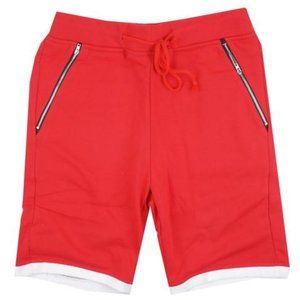 NEW Men Red Shorts Summer Knit Sweat Shorts Cotton